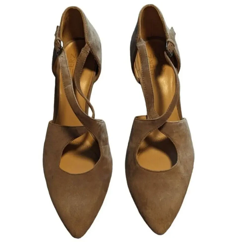 Naturalizer Okira Size 10N Narrow Gray Suede Leather Pointed Toe Pumps